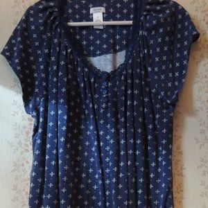 blue blouse liz & co blue dress